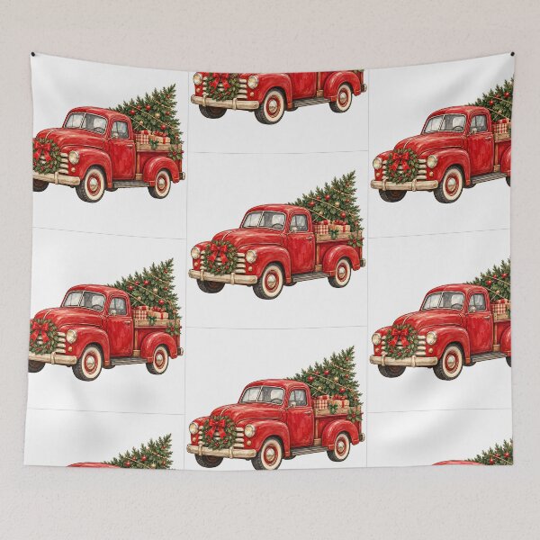 Item preview, Merry Christmas truck with tree designed and sold by RobertMartinArt.