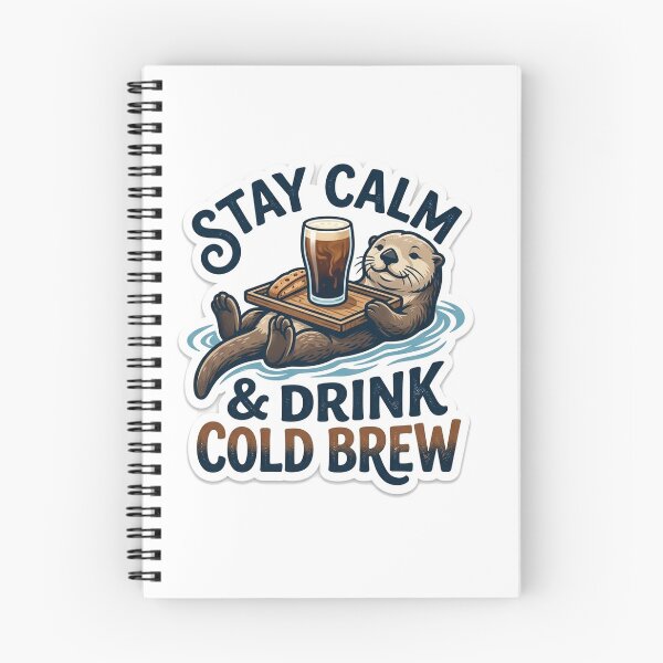 Item preview, Stay Calm Drink Cold Brew Cute Otter Sticker designed and sold by Untamed Paws.