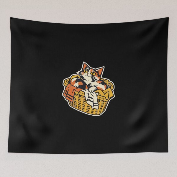 Item preview, Calico Cat Nesting in a Laundry Basket designed and sold by Zyvora-merch.