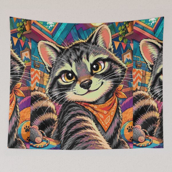 Item preview, Raccoon Selfie Cute Animal Paw Happy Wildlife Art designed and sold by Neon Bones Studio.