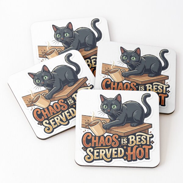 Item preview, Chaos Is Best Served Hot Black Cat Sticker designed and sold by Untamed Paws.