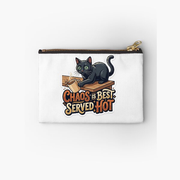 Item preview, Chaos Is Best Served Hot Black Cat Sticker designed and sold by Untamed Paws.