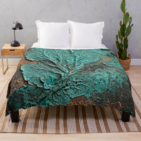 Item preview, Copper Patina Tree Texture Turquoise Rust Metal Oxidized Organic Relievo Art designed and sold by Dogandesighn.