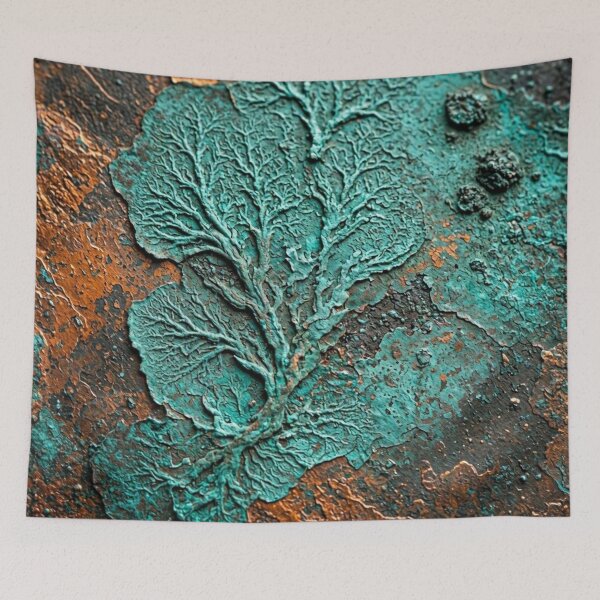Item preview, Copper Patina Tree Texture Turquoise Rust Metal Oxidized Organic Relievo Art designed and sold by Dogandesighn.