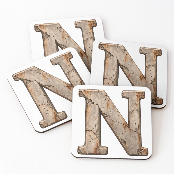 Item preview, Rustic Letter N – Cracked Concrete Monogram, Vintage Stone Texture, Industrial Initial Design designed and sold by Buli89.