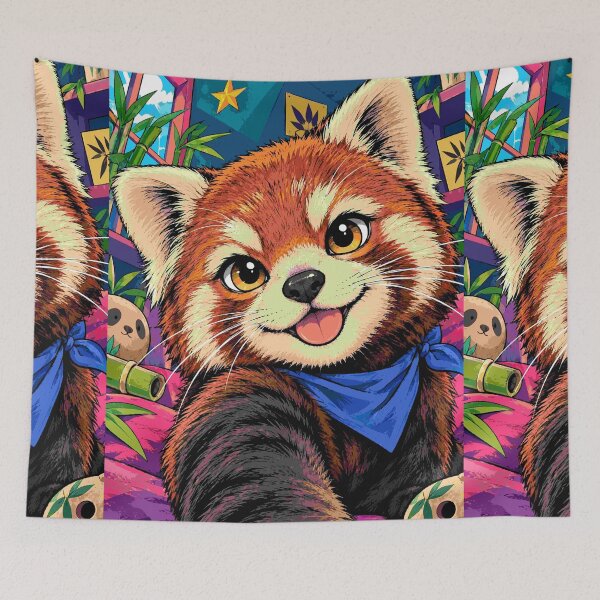 Item preview, Red Panda Selfie Cute Animal Paw Happy Wildlife Art designed and sold by Neon Bones Studio.
