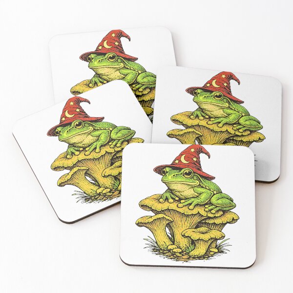 Item preview, Magical Frog Wizard Casting Tea Spell Fantasy Cottagecore Aesthetic designed and sold by Brasovbit.