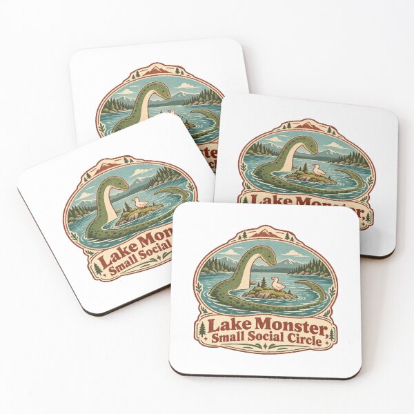 Item preview, Lake Monster, Small Social Circle Vintage Cryptid Badge Humor designed and sold by ThreadQuirk.