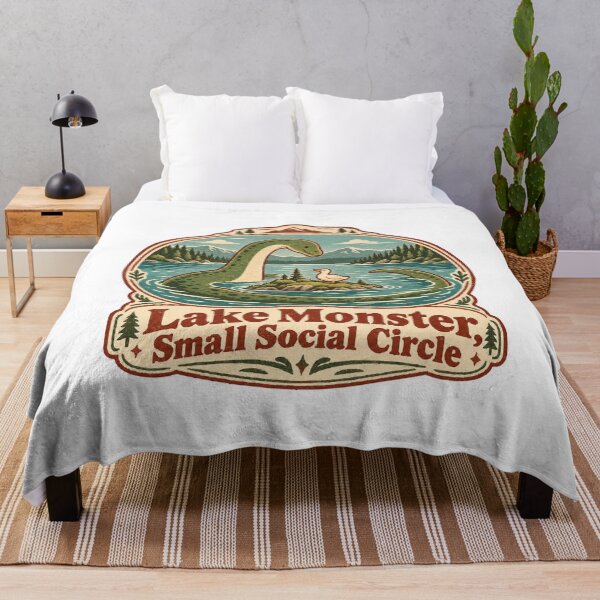 Item preview, Lake Monster, Small Social Circle Vintage Cryptid Badge Humor designed and sold by ThreadQuirk.