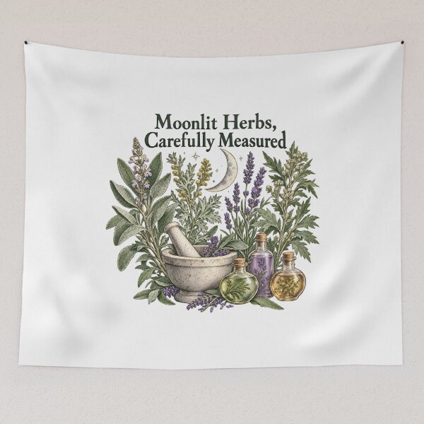 Item preview, Moonlit Herbs, Carefully Measured Botanical Witchcraft designed and sold by ThreadQuirk.