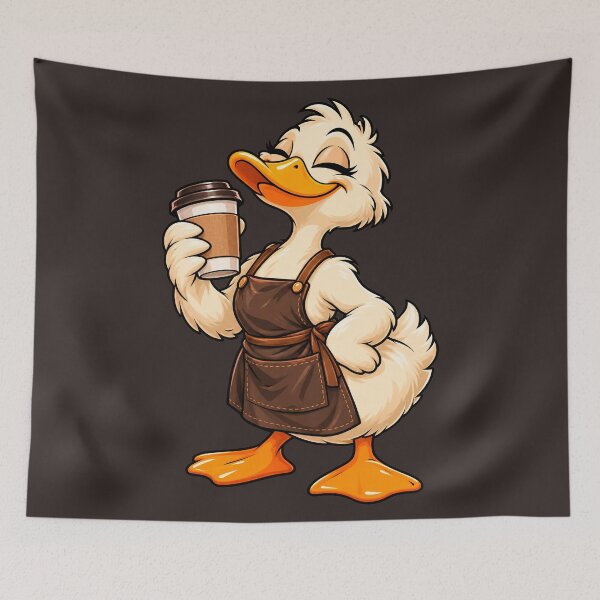 Item preview, Barista Duck With Morning Coffee designed and sold by ImagenFusionP.