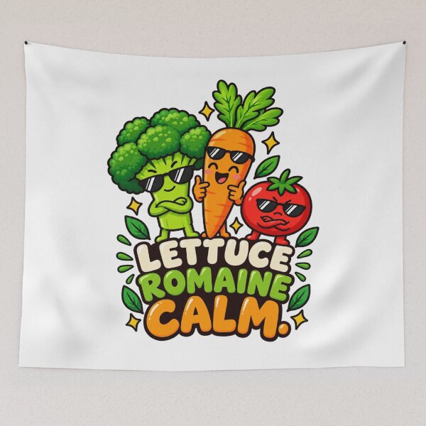 Item preview, Lettuce Romaine Calm – Funny Kawaii Vegan Vegetable Art designed and sold by JrNergal.
