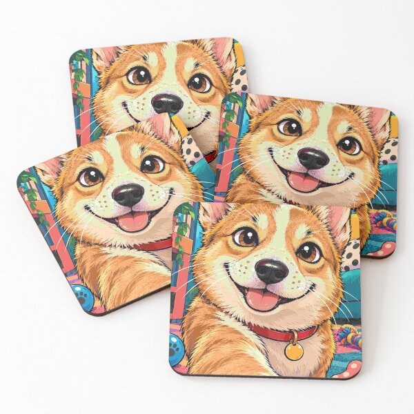 Item preview, Corgi Selfie Cute Dog Paw Happy Puppy Animal Art designed and sold by Neon Bones Studio.