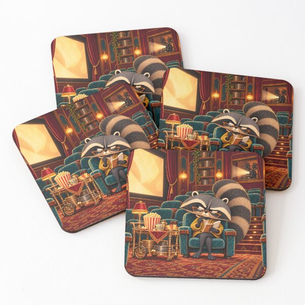 Item preview, Raccoon Cinema Critic with Popcorn and Notebook designed and sold by SandboxMashery.