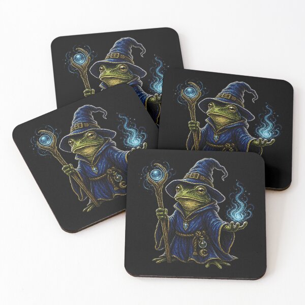 Item preview, Magical Frog Wizard Casting Tea Spell Fantasy Cottagecore Aesthetic designed and sold by Brasovbit.