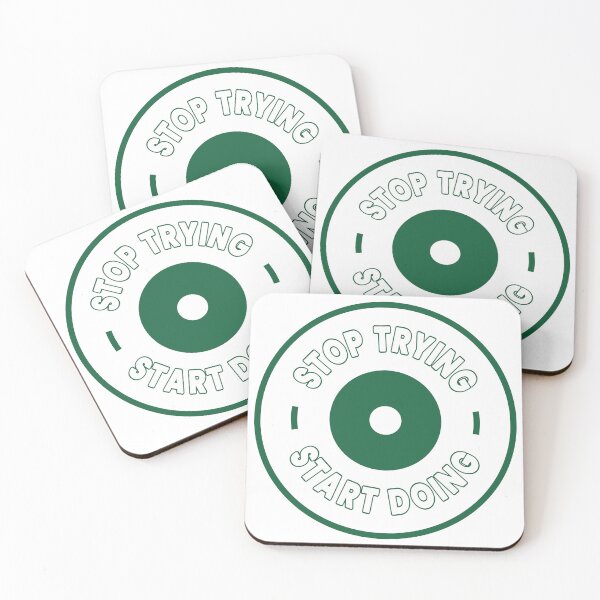 Item preview, Stop trying, start doing circle designed and sold by Fishcake: The Shop.