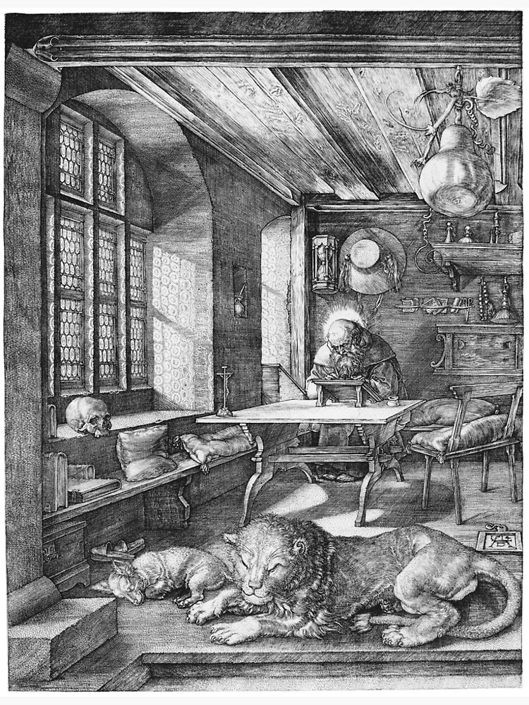 Disover Saint Jerome in His Study (Dürer) Premium Matte Vertical Poster