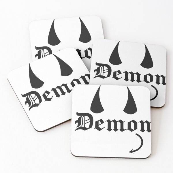 Item preview, Gothic Demon Text Typography with Horns and Tail designed and sold by darkskinbender.