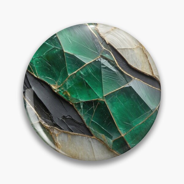 Item preview, Emerald Green Agate Crystal Gold Kintsugi Mosaic Abstract Slate Wall Art designed and sold by Dogandesighn.