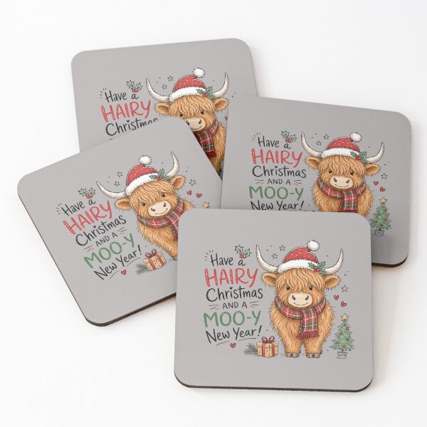 Item preview, Have A Hairy Christmas And A Moo-y New Year - Highland Cow designed and sold by AVStore28.