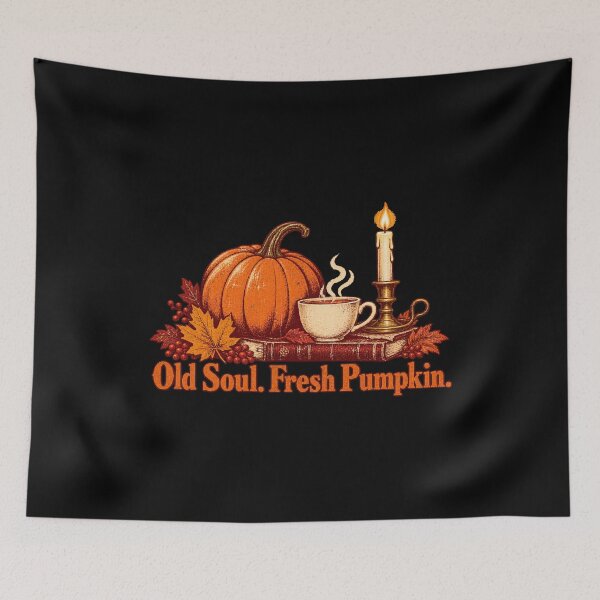 Item preview, Old Soul. Fresh Pumpkin. Vintage Halloween Autumn Still Life designed and sold by ThreadQuirk.