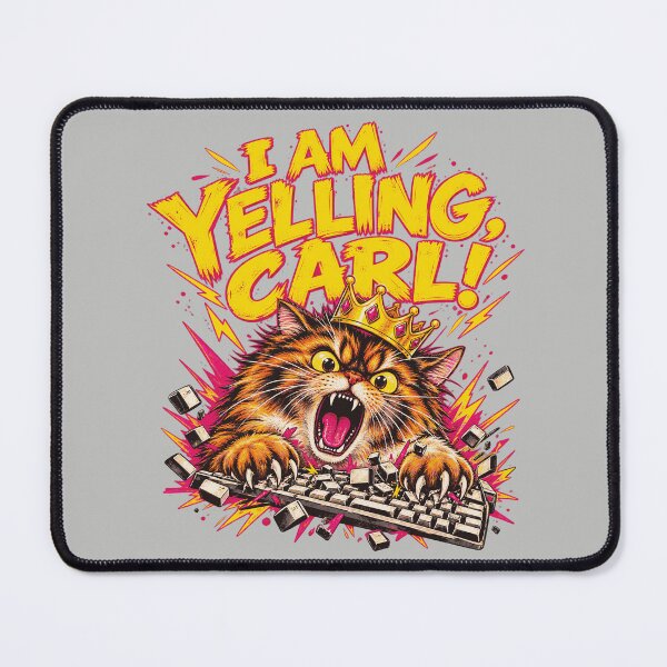 Item preview, Funny I Am Yelling Carl Donut Cat Meme designed and sold by FloraPlantTees.
