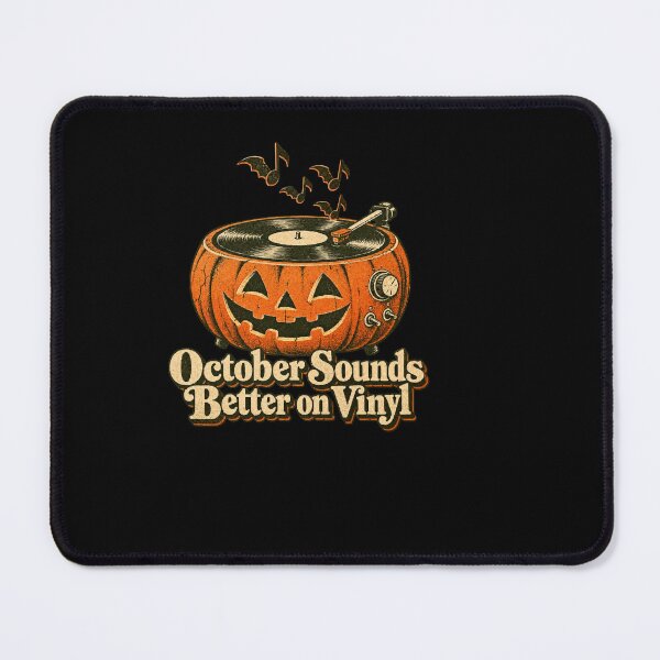 Item preview, October Sounds Better on Vinyl Pumpkin Record Player Halloween designed and sold by ThreadQuirk.