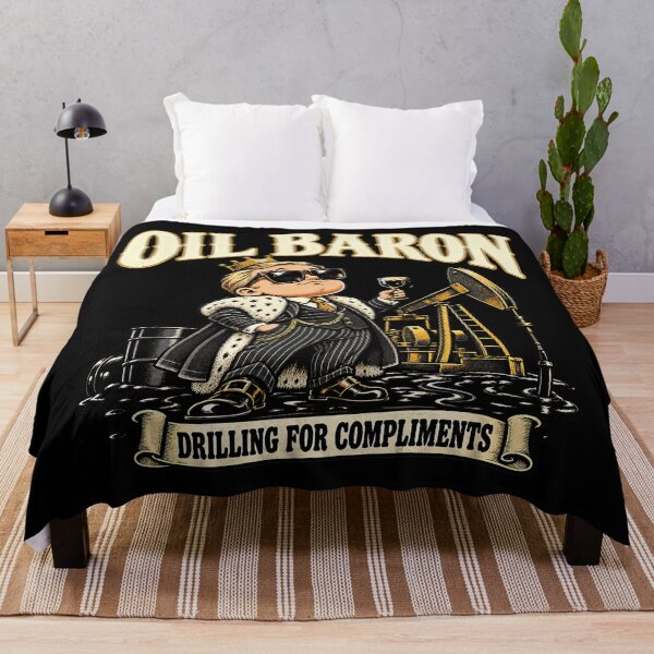 Item preview, Oil Baron Drilling for Compliments – Funny Retro Oil Tycoon designed and sold by JanChryzostom.