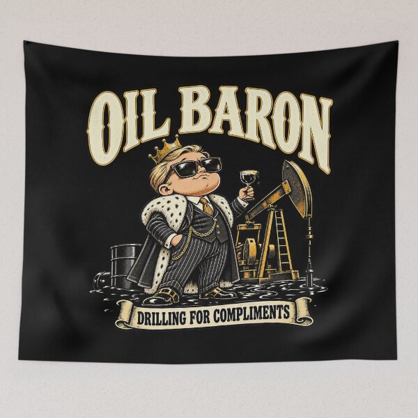 Item preview, Oil Baron Drilling for Compliments – Funny Retro Oil Tycoon designed and sold by JanChryzostom.