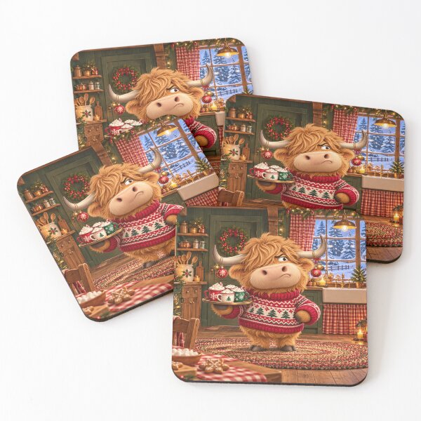 Item preview, Reluctant Holiday Host Highland Cow designed and sold by SandboxMashery.