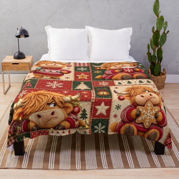 Item preview, Reluctant Holiday Host Highland Cow designed and sold by SandboxMashery.