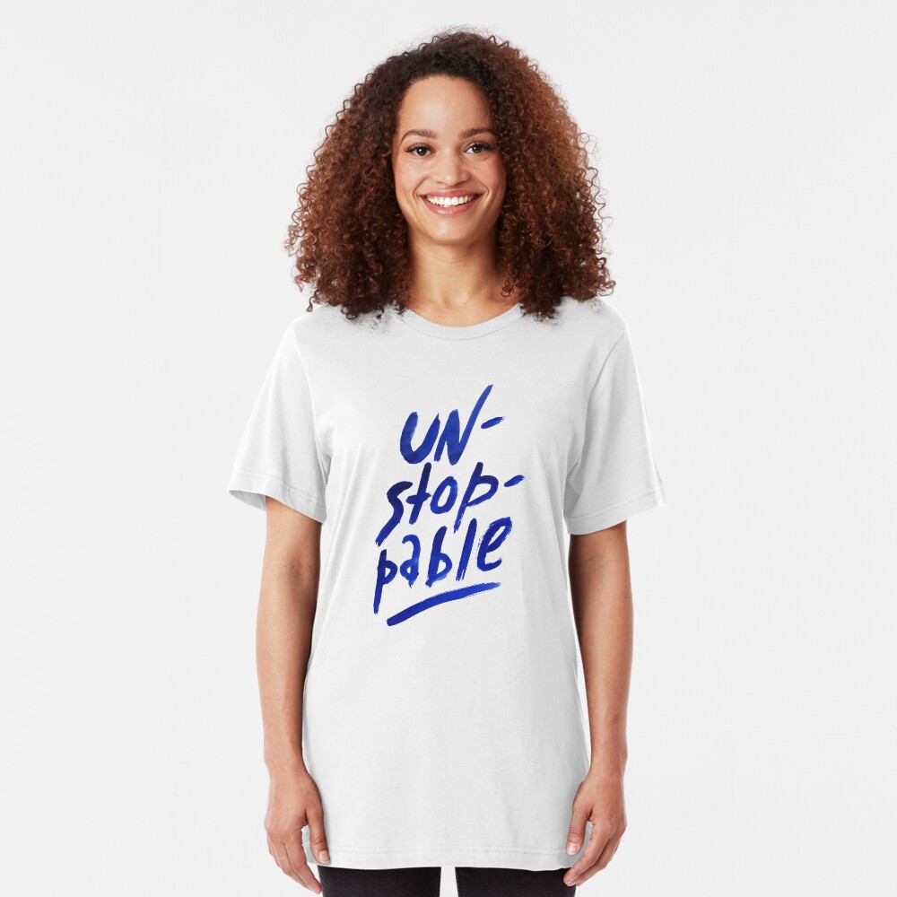 Unstoppable - watercolor lettering Slim Fit T-Shirt