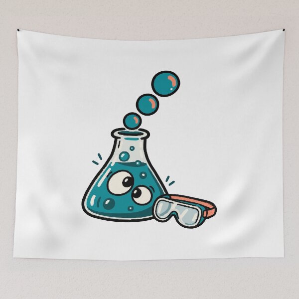 Item preview, Kawaii Science Flask With Bubble Hairdo Chemistry Teacher Humor designed and sold by ThreadQuirk.