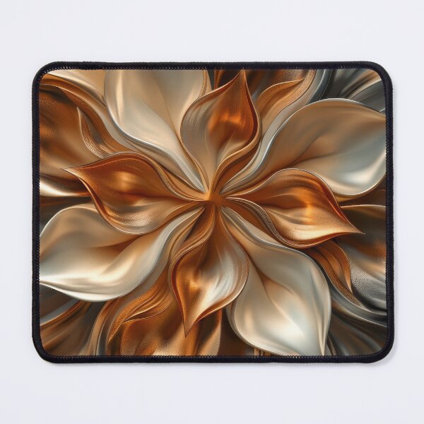 Item preview, Gilded Radiance, Abstract Metallic Floral Wave designed and sold by MargaretWiktor.