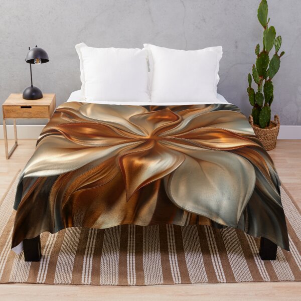 Item preview, Gilded Radiance, Abstract Metallic Floral Wave designed and sold by MargaretWiktor.