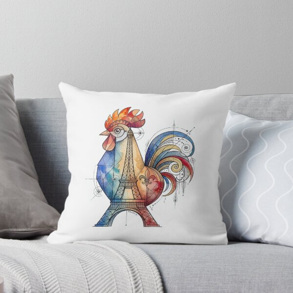 Item preview, French Rooster and Eiffel Tower Geometric Art designed and sold by EdwinkOne.