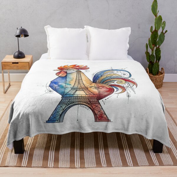 Item preview, French Rooster and Eiffel Tower Geometric Art designed and sold by EdwinkOne.
