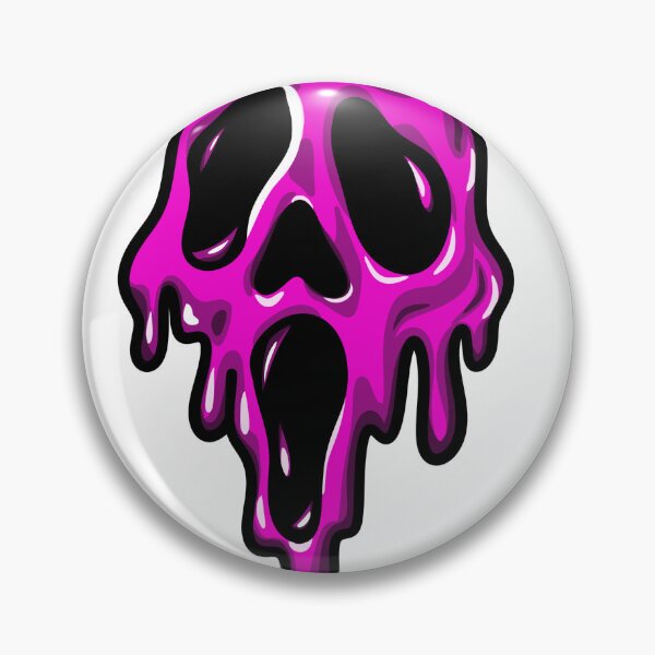 Item preview, Melting Pink Ghost Mask — Dripping Slime Scream Horror Sticker Art designed and sold by LYAN-STORE.