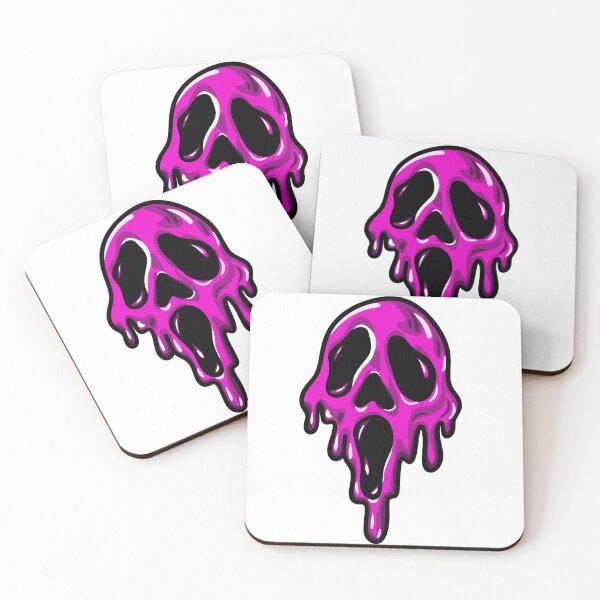 Item preview, Melting Pink Ghost Mask — Dripping Slime Scream Horror Sticker Art designed and sold by LYAN-STORE.