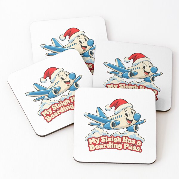 Item preview, My Sleigh Has a Boarding Pass Cartoon Airplane Christmas Travel designed and sold by ThreadQuirk.