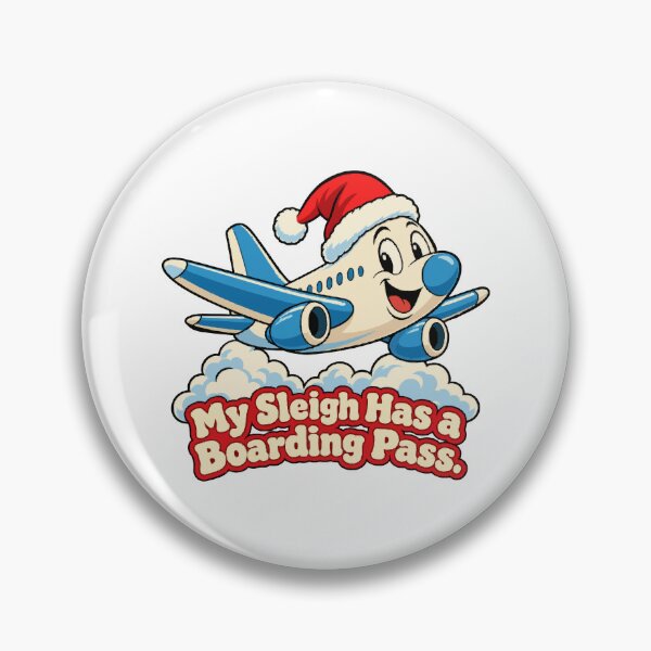 Item preview, My Sleigh Has a Boarding Pass Cartoon Airplane Christmas Travel designed and sold by ThreadQuirk.
