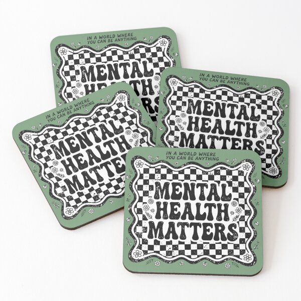 Item preview, Mental Health Matters Checkered Retro Affirmation Floral designed and sold by Yellowriversss.