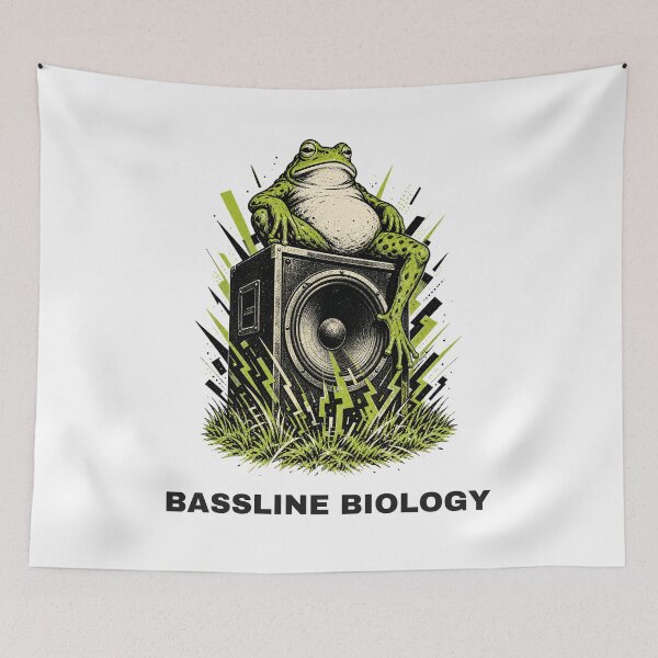Item preview, Bassline Biology Techno Frog Illustration designed and sold by granitvit.