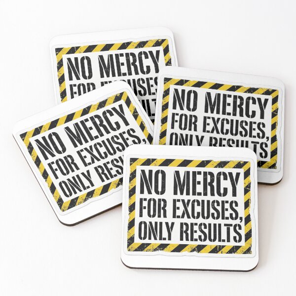 Item preview, No Mercy For Excuses Only Results Sticker designed and sold by Plot Twist Supply.