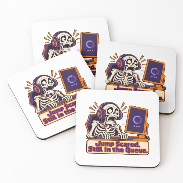 Item preview, Jump Scared. Still in the Queue. Gamer Skeleton Halloween Humor designed and sold by ThreadQuirk.