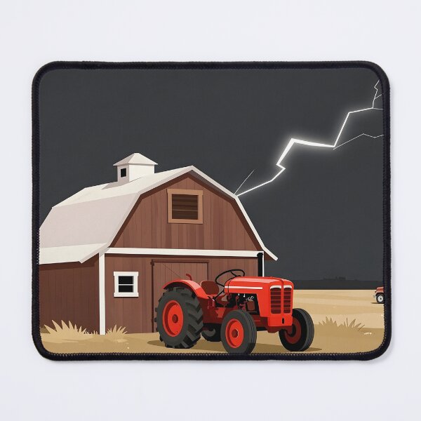 Item preview, Red Tractor Farm Storm Lightning Art designed and sold by Daniela`s shop.