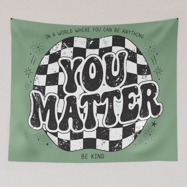 Item preview, Motivation Teacher You Matter Checkered Retro Be Kind designed and sold by Yellowriversss.