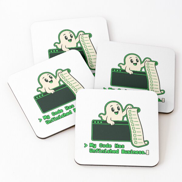 Item preview, My Code Has Unfinished Business Ghost Programmer Halloween designed and sold by ThreadQuirk.