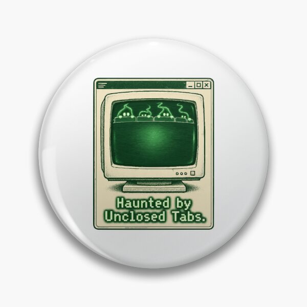 Item preview, Haunted By Unclosed Tabs Retro CRT Monitor Programmer Halloween Humor designed and sold by ThreadQuirk.