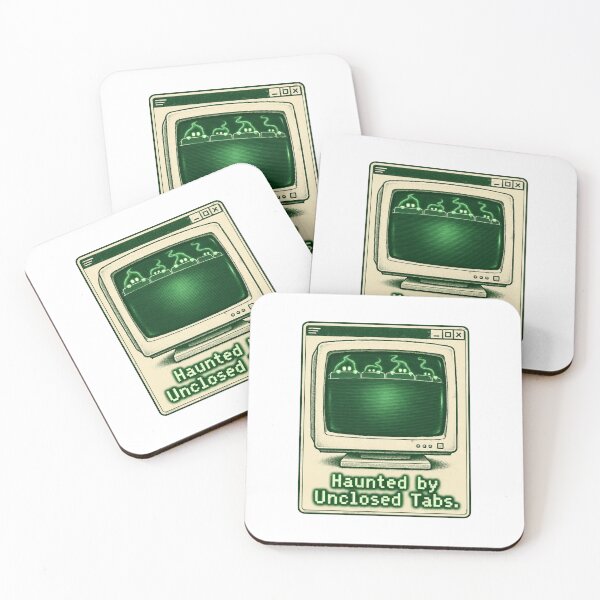 Item preview, Haunted By Unclosed Tabs Retro CRT Monitor Programmer Halloween Humor designed and sold by ThreadQuirk.
